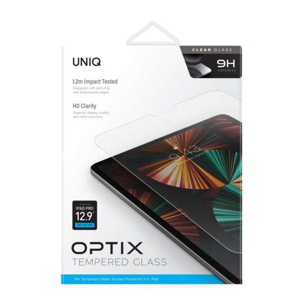 UNIQ OPTIX 9H TEMPERED GLASS SCREEN PROTECTON FOR IPAD PRO 12.9'' 3RD-6TH GEN | CLEAR